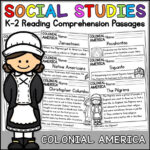 Colonial America Reading Comprehension Passages | K 2 | Homeschool Within Colonial America Reading Comprehension Worksheet
