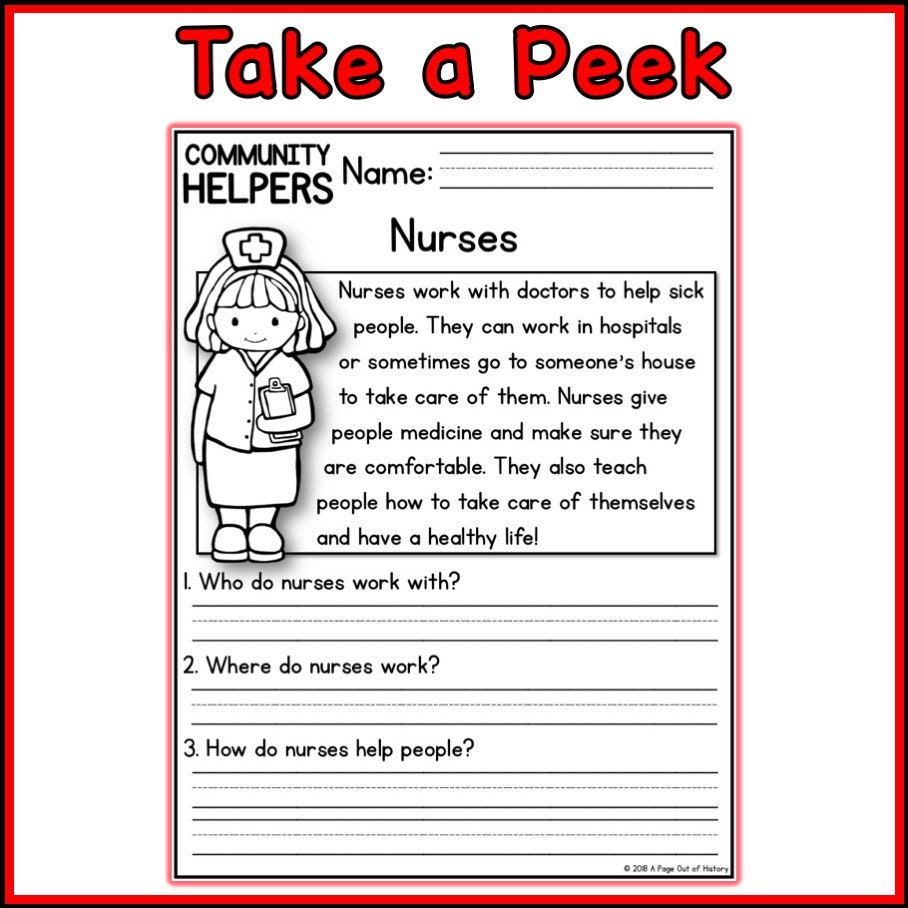 Community Helpers Reading Comprehension Passages | K-2 inside Community Reading Comprehension Worksheets