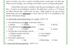 Comprehension Passage For Grade 9 Ge…: English Esl Worksheets Pdf within Reading Comprehension Worksheets Grade 9