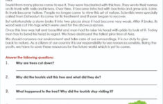 Comprehension Passage within Reading Comprehension Worksheets Year 5