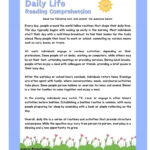 Daily Life Reading Comprehension Gen…: English Esl Worksheets Pdf Within Real Life Reading Comprehension Worksheets