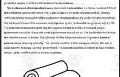 Declaration Of Independence Reading Packet + Distance Learning in Declaration of Independence Reading Comprehension Worksheet