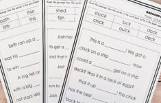 Decodable Cloze Reading Passages For Reading Comprehension with Cloze Reading Comprehension Worksheets