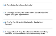 Dr. Seuss Printables And Activities | Brightly intended for Dr Seuss Reading Comprehension Worksheets
