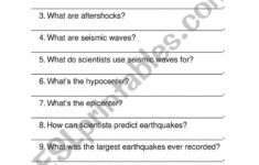 Earthquakes Reading Comprehension - Esl Worksheetborotraj intended for Earthquake Reading Comprehension Worksheets