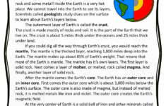 Earth'S Layers Reading Passage - Katherine Batson | Library pertaining to Earth Layers Reading Comprehension Worksheet