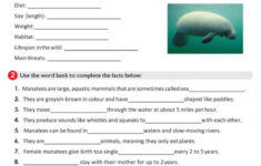 Endangered Species - Manatees : English Esl Worksheets Pdf &amp; Doc within Manatee Reading Comprehension Worksheets