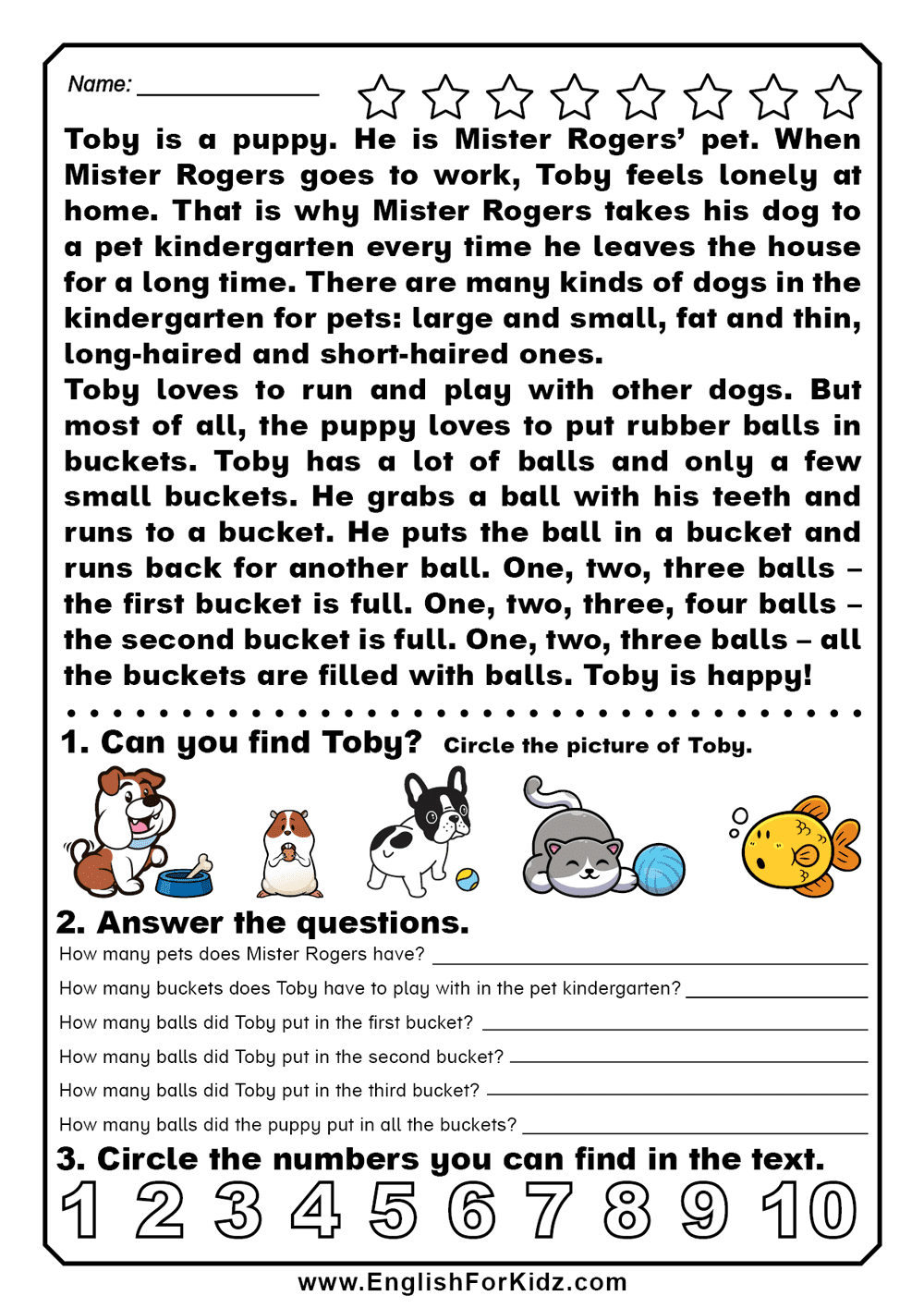 English For Kids Stepstep: Reading Comprehension To Learn regarding Reading Comprehension Worksheet Printable