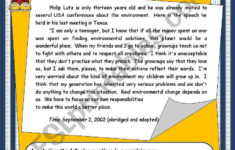 Environment - Reading Worksheet - Esl Worksheetcandidacorreia pertaining to Living Environment Reading Comprehension Worksheets