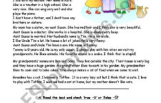 Family Reading Comprehension With Exercises - Esl Worksheetmariong inside Family Reading Comprehension Worksheets