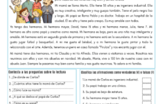 Family Relationships In Spanish - Pdf Worksheet - Spanish Learning Lab pertaining to Advanced Spanish Reading Comprehension Worksheets