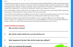 Fifth Grade Reading Comprehension Worksheets with 5th Grade Reading Comprehension Free Worksheets