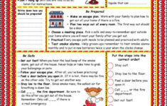 Fire Safety (Key Included) Reading F…: English Esl Worksheets Pdf regarding Fire Safety Reading Comprehension Worksheets