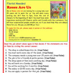 Florist Job Advertisement Reading Fo…: English Esl Worksheets Pdf Inside Reading Comprehension Advertisement Worksheet