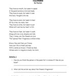 Flowers   Poetry Reading Comprehensi…: English Esl Worksheets Pdf Throughout Poetry Reading Comprehension Worksheets