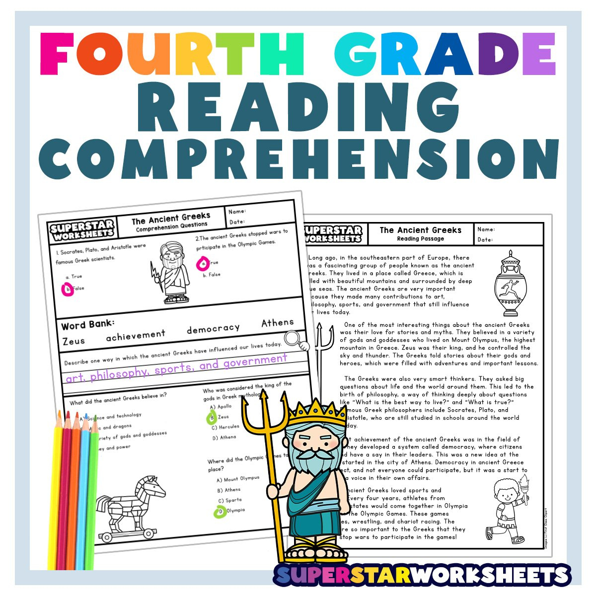 Fourth Grade Reading Comprehension - Superstar Worksheets pertaining to 4Th Reading Comprehension Worksheets