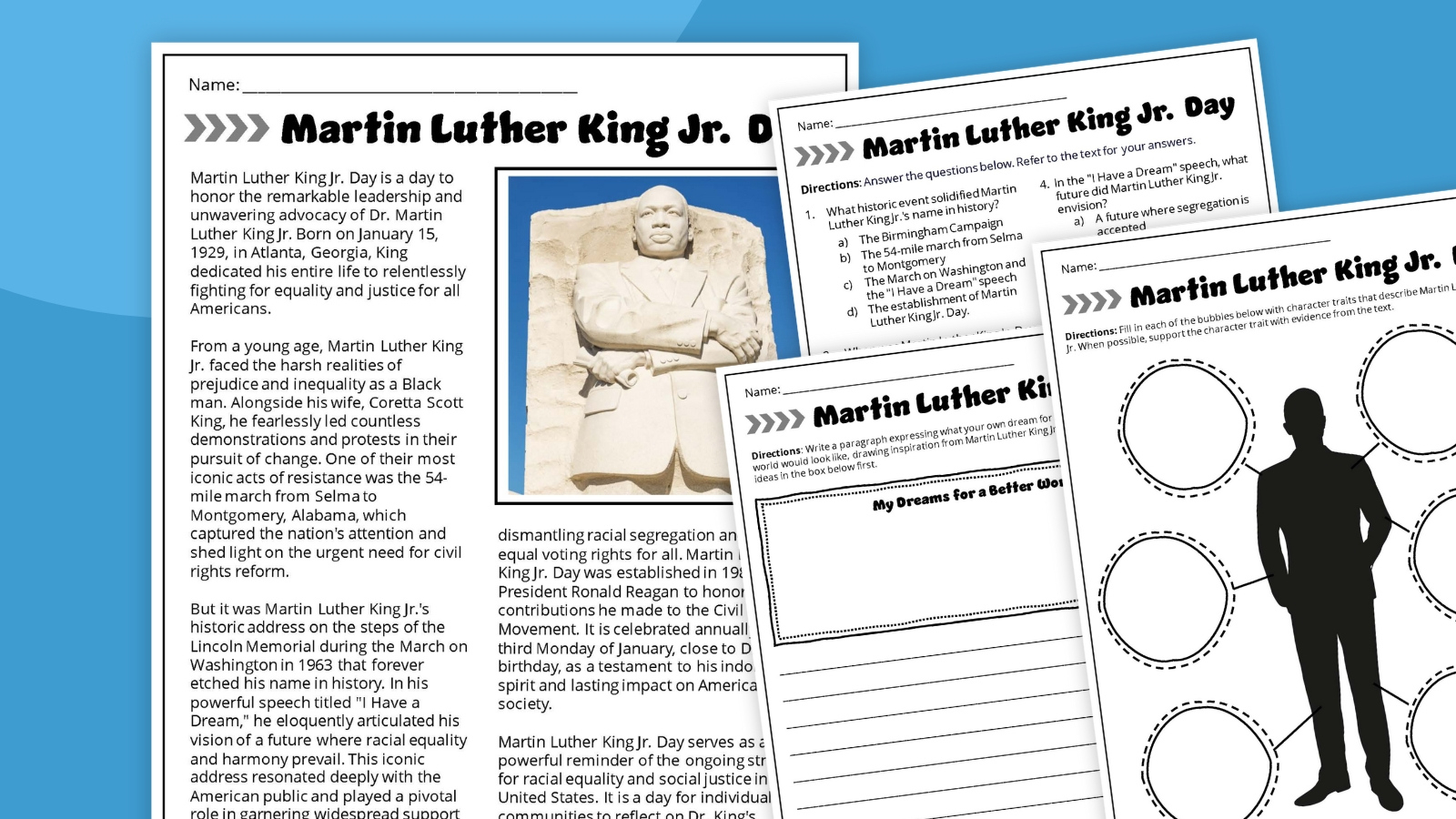 Free Martin Luther King Jr. Worksheets for Free Martin Luther King Jr Reading Comprehension Worksheets