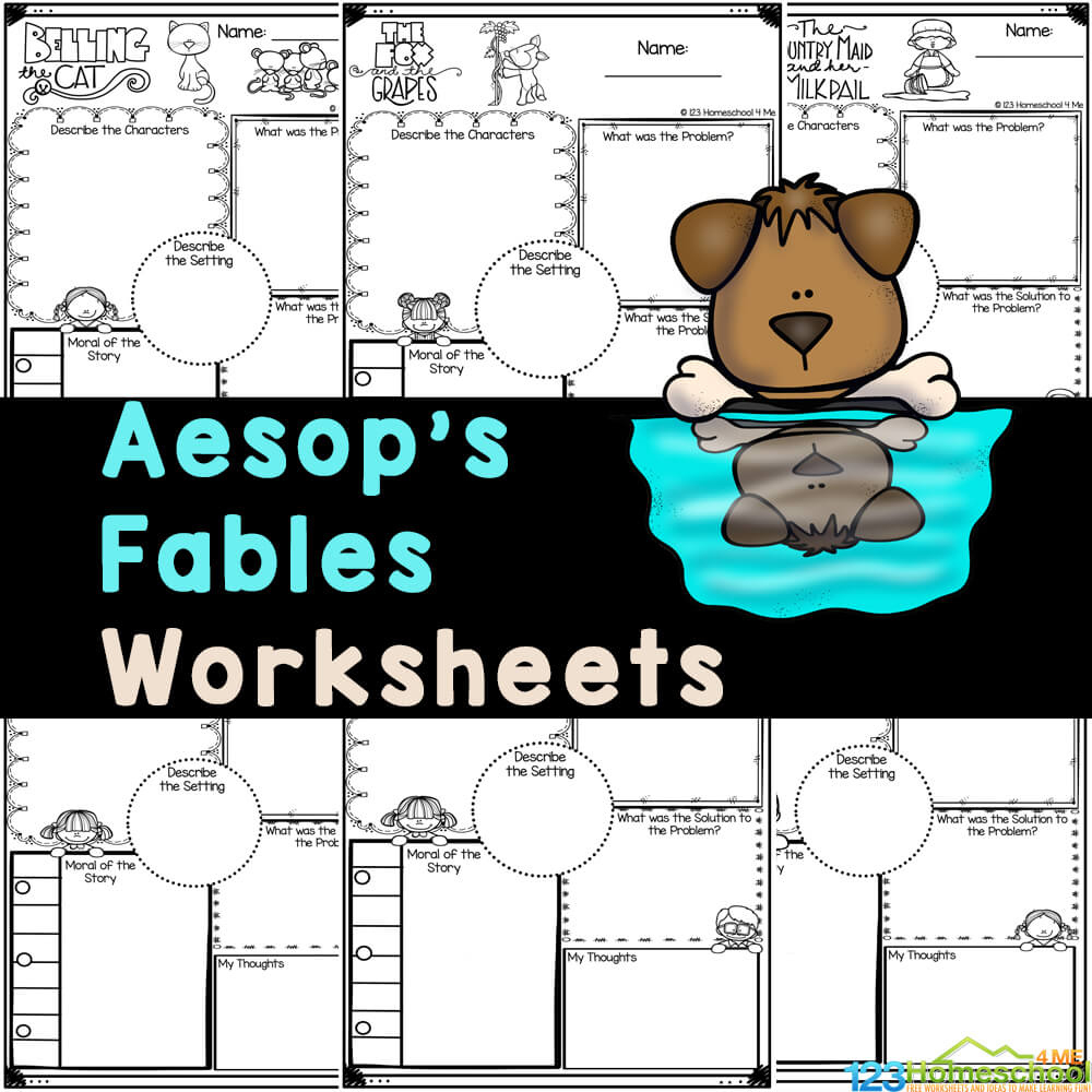 Free Printable Aesop&amp;#039;S Fables Worksheets For Kids in Reading Comprehension Aesop Fables Worksheets