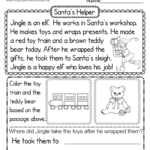 Free Printable Christmas Reading Worksheet Intended For Christmas Reading And Comprehension Worksheets