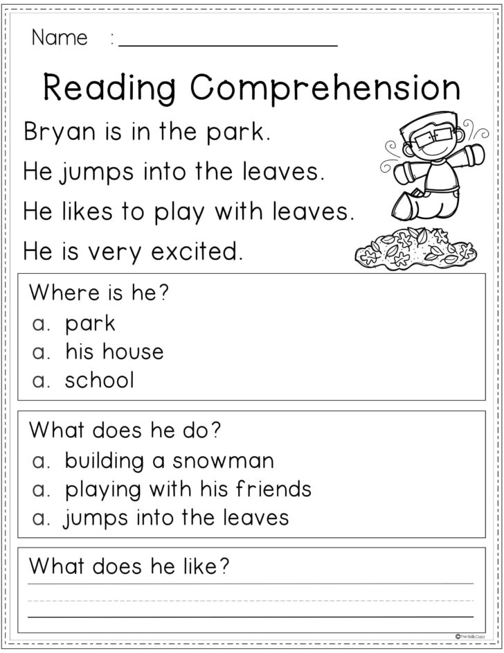 First Grade Reading Comprehension Worksheets