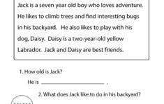 Free Printable Reading Comprehension Practice Worksheet in Reading Comprehension Worksheets Free Printable