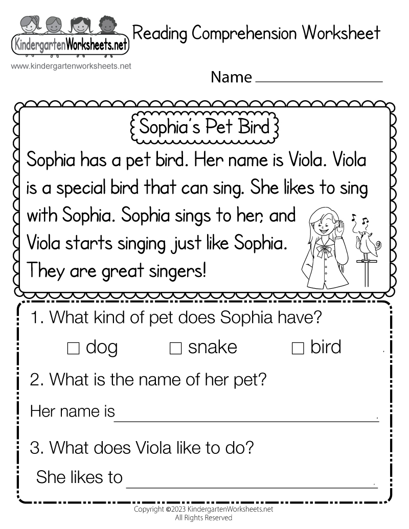 Free Printable Reading Comprehension Worksheet regarding Worksheet About Reading Comprehension
