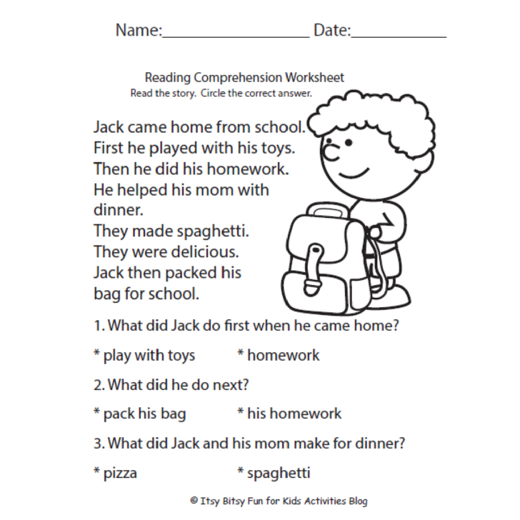 Free Reading Comprehension Worksheets For 8 Year Olds