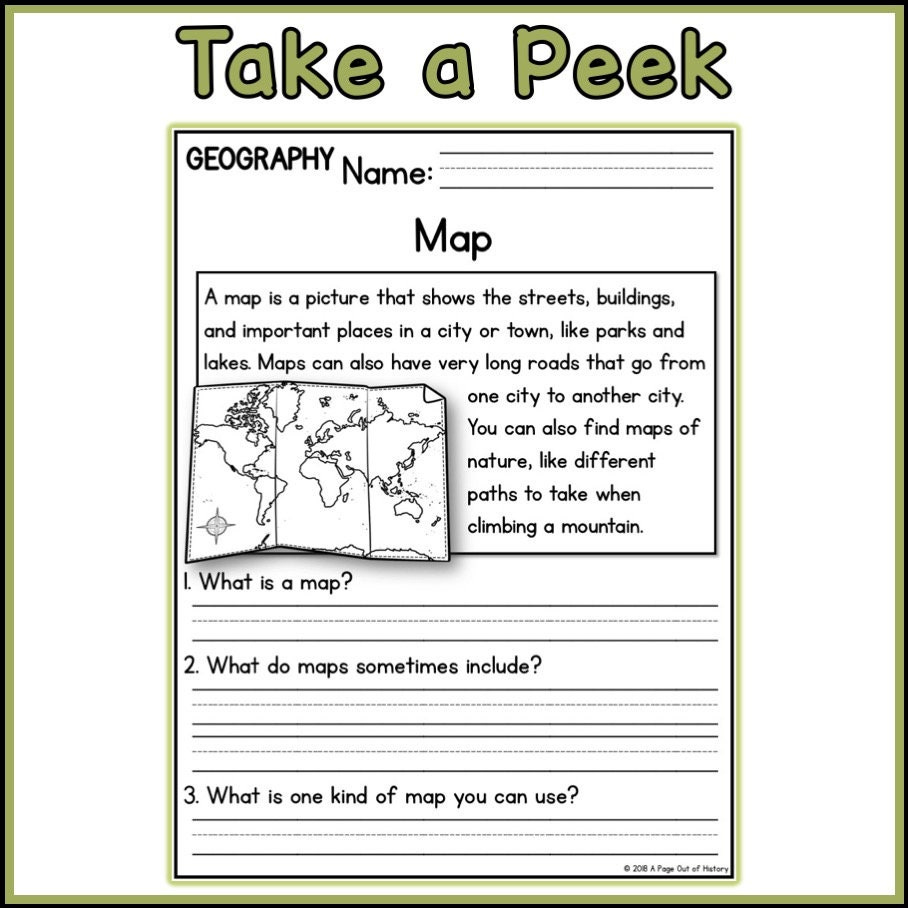 Geography Reading Comprehension Passages | K-2 | Homeschool intended for Geography Reading Comprehension Worksheets