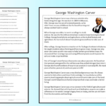 George Washington Carver Reading Comprehension Passage Printable In George Washington Carver Reading Comprehension Worksheets
