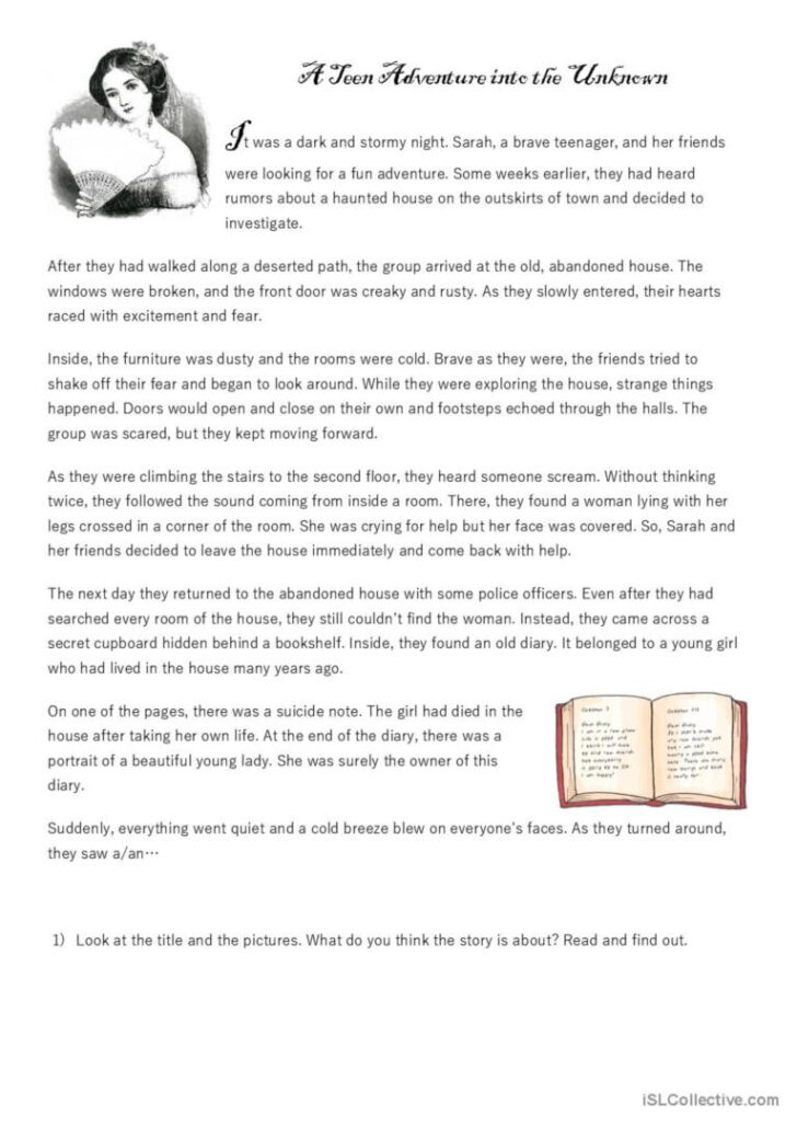 Scary Story Reading Comprehension Worksheets