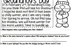 Groundhog'S Day Reading Comprehensionteach Simple regarding Groundhog Day Reading Comprehension Worksheets