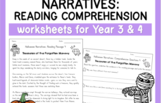Halloween Narratives: Reading Comprehension Worksheets | Resources in Halloween Reading Comprehension Worksheet