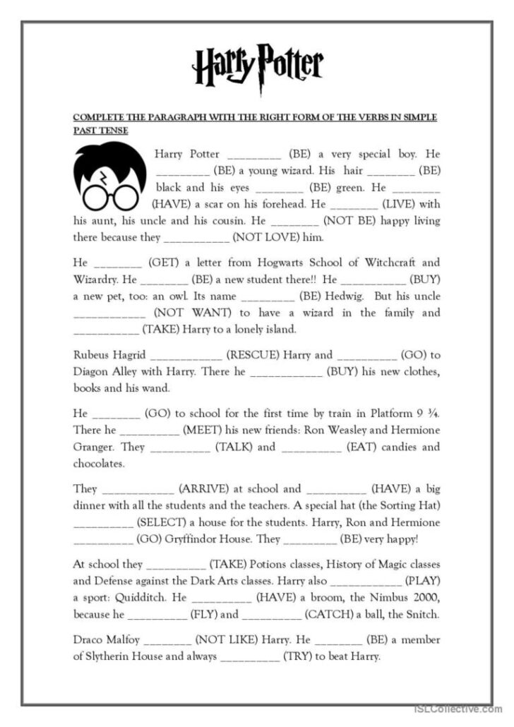 Harry Potter Reading Comprehension Worksheets
