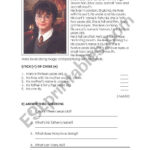 Harry Potter. Reading Comprehension   Esl Worksheetnaty10503 In Harry Potter Reading Comprehension Worksheets