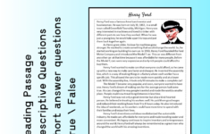 Henry Ford Biography Reading Comprehension Passage Printable with regard to Henry Ford Reading Comprehension Worksheet