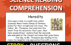 Heredity Reading Science Story Comprehension Questions Worksheet regarding Heredity Reading Comprehension Worksheet