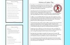 History Of Labor Day Reading Comprehension Passage Printable pertaining to Labor Day Reading Comprehension Worksheets