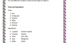 How To Make Carbonara Noodles: English Esl Worksheets Pdf &amp; Doc throughout Procedure Text Reading Comprehension Worksheets