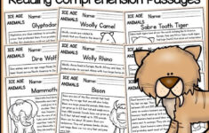 Ice Age Animals Reading Comprehension Passages And Questions | Science  Printable Worksheets - Etsy regarding Ice Age Reading Comprehension Worksheets
