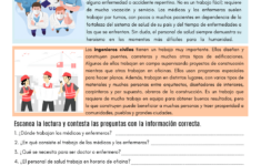 Important Jobs In Spanish - Pdf Reading Worksheet - Spanish intended for Free Printable Spanish Reading Comprehension Worksheets