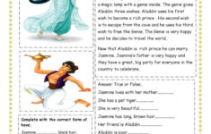 Jasmine Reading For Detail (Dee…: English Esl Worksheets Pdf &amp; Doc for Disney Reading Comprehension Worksheets