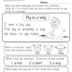 Kindergarten Reading Best Comprehension 34 In Reading Comprehension Worksheet For Kindergarten Printable