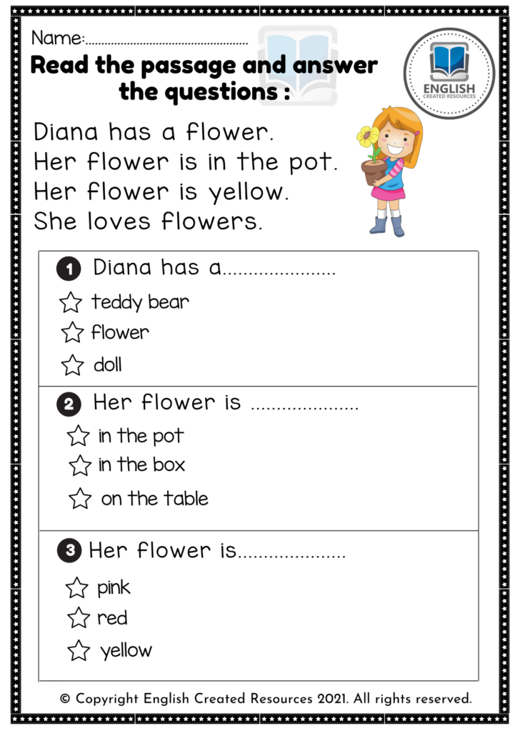 Pre K Reading Comprehension Worksheets