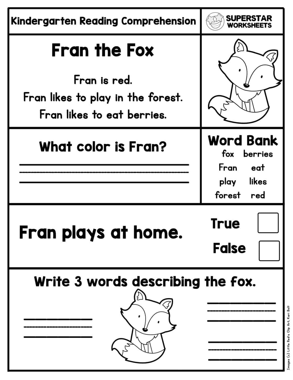 Kindergarten Reading Comprehension Worksheets - Superstar Worksheets with Reading Comprehension Worksheet For Kindergarten Printable