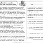 Location, Location, Location | 3Rd Grade Reading Comprehension Within Cross Curricular Reading Comprehension Worksheets