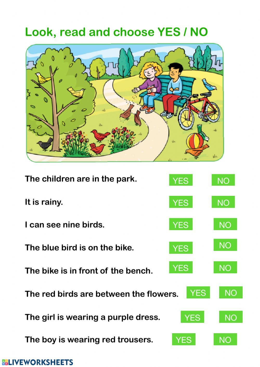 Look And Choose The Correct Answer Worksheet within Reading Comprehension Interactive Worksheets