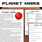 Mars Reading Comprehension Passage And Questions   Pdf | Teaching With Regard To Mars Reading Comprehension Worksheet