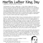 Martin Luther King Day (Free Worksheet) | Squarehead Teachers For Free Martin Luther King Jr Reading Comprehension Worksheets