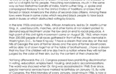 Martin Luther King Day (Free Worksheet) | Squarehead Teachers for Free Martin Luther King Jr Reading Comprehension Worksheets