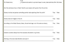 Modern Slavery Reading For Detail (D…: English Esl Worksheets Pdf throughout Slavery Reading Comprehension Worksheet